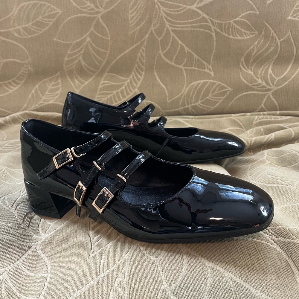 Triple Strap Patent Leather Mary Janes